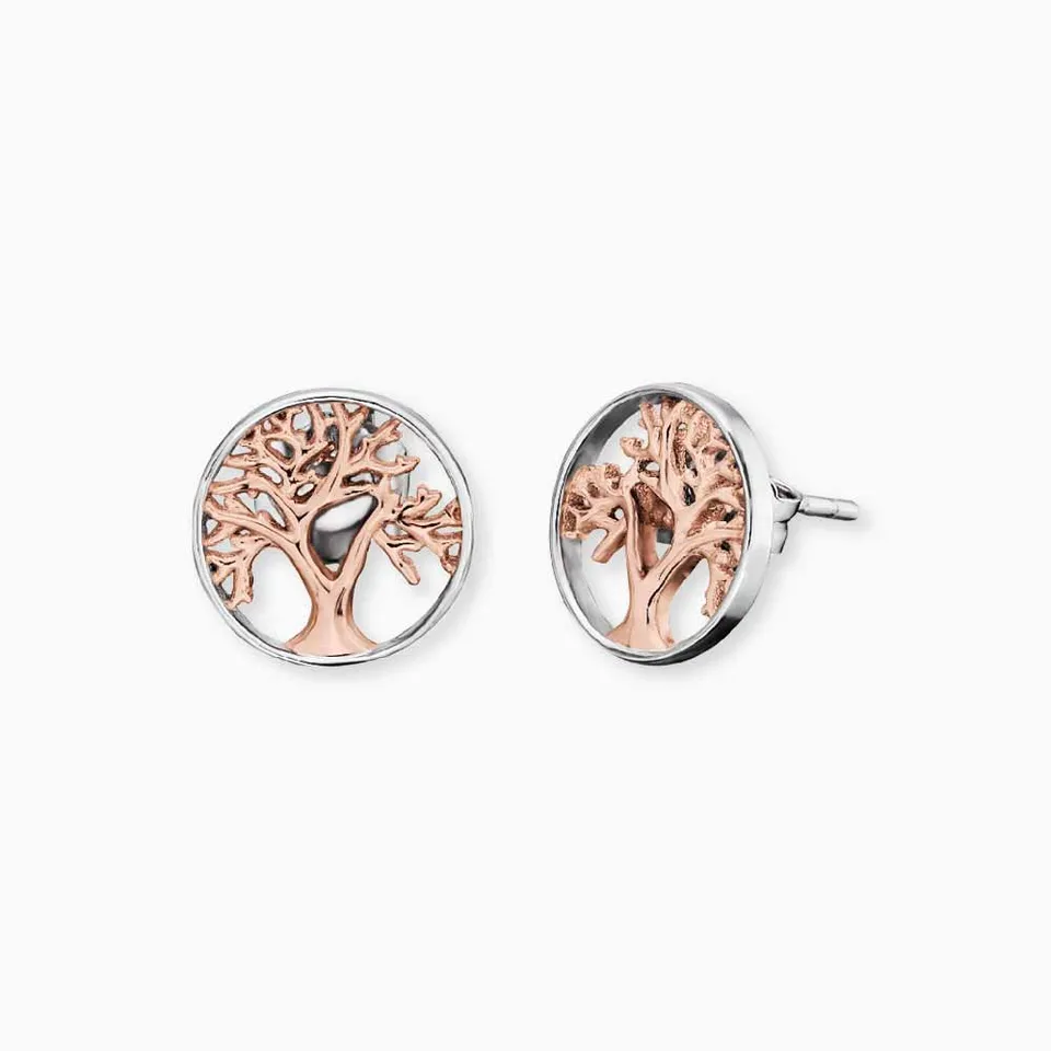 Engelsrufer Lebensbaum Orecchini Argento Bicolor Roségold