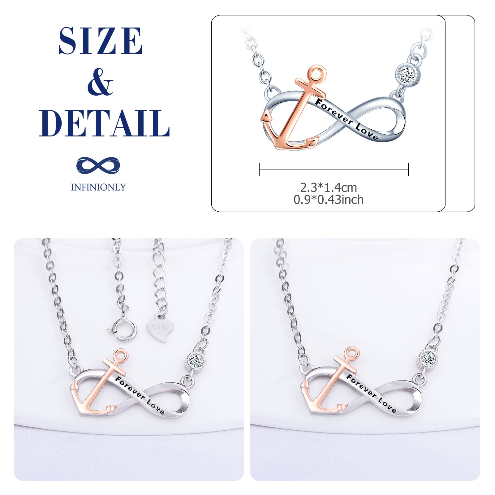 INFINIONLY Fashion Collana infinito bicolore argento 925