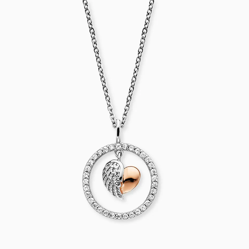 Engelsrufer Herzflügel collana argento cuore bicolor zirconia