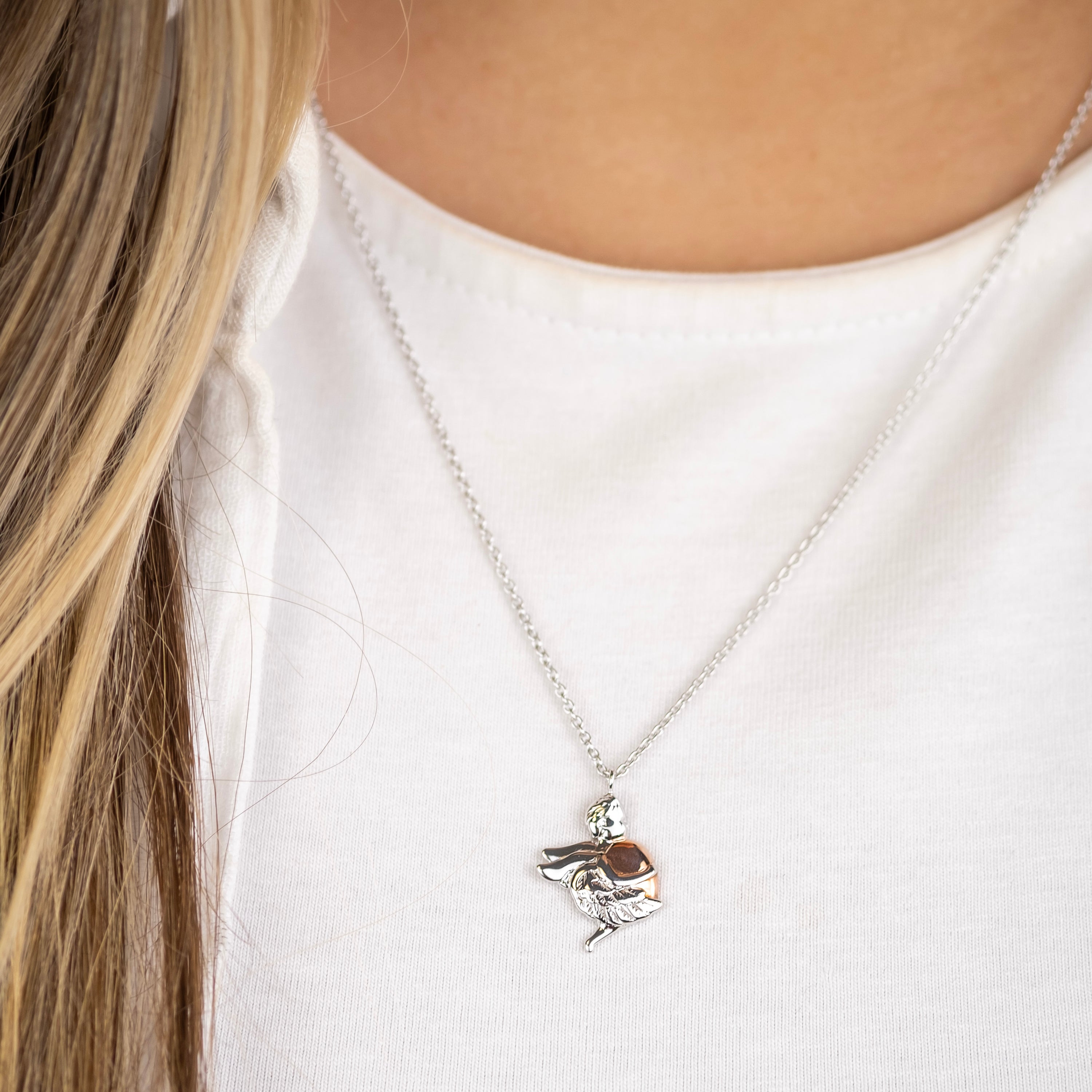 Engelsrufer Schutzengel Collana Argento Angelo Bicolore