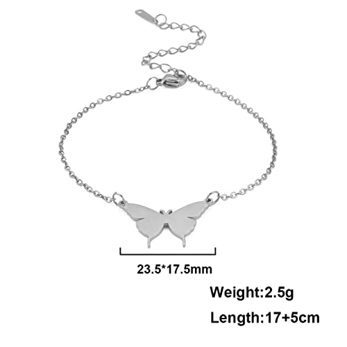 EUEAVAN Farfalla Bracciale bangle acciaio amicizia