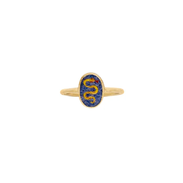 Le Sibille Anelli Serpente Ring anello oro blu