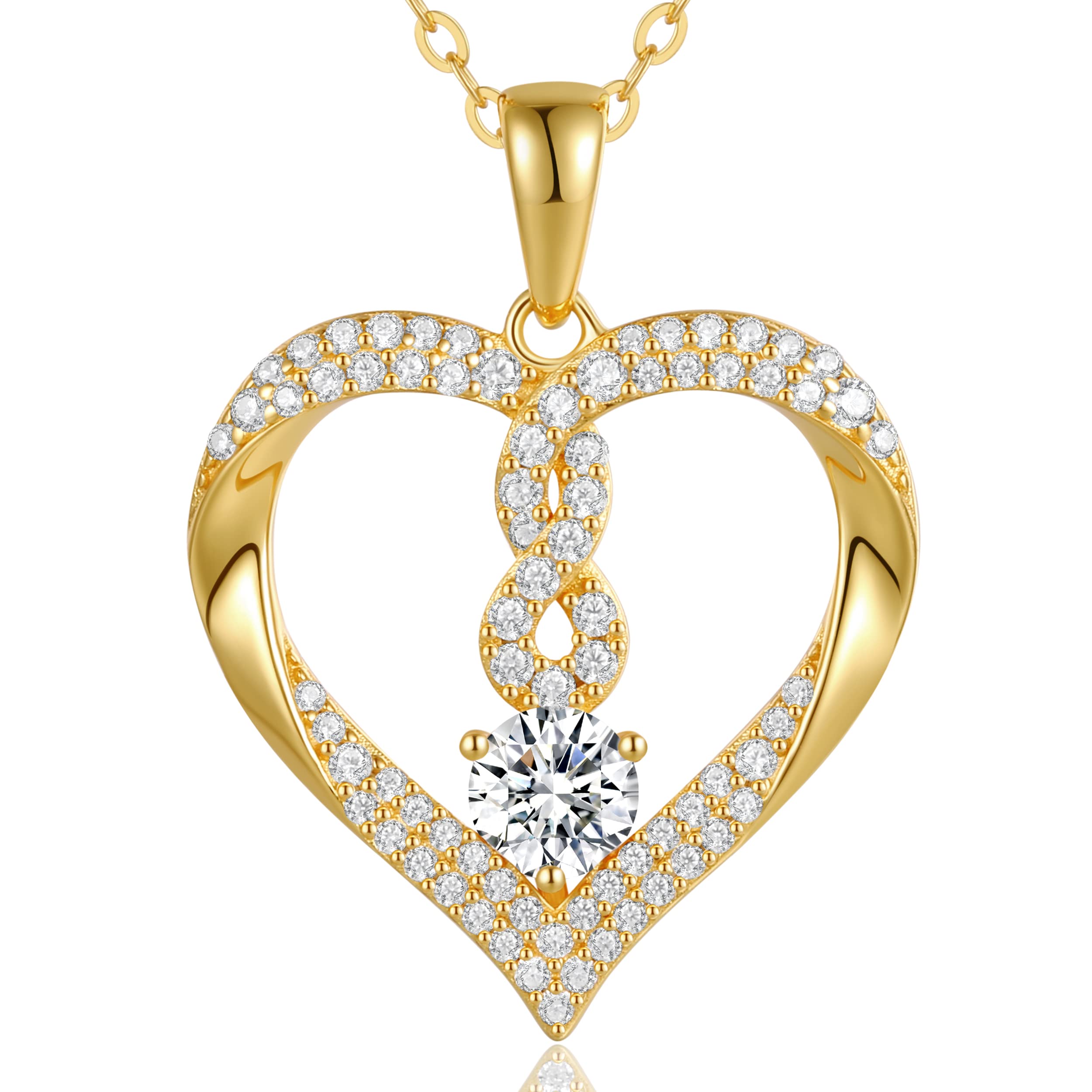 Louisa Secret Cuore Infinito Collana Oro Rosa Zirconia