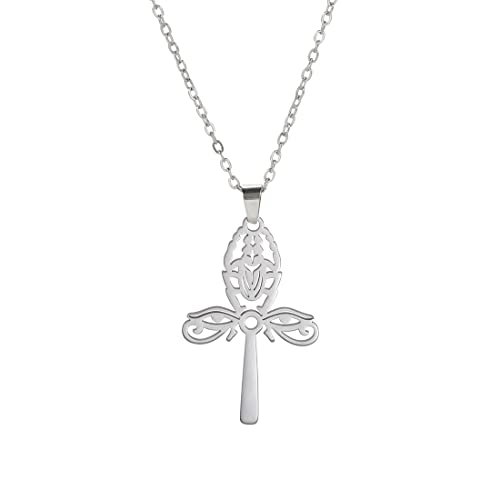 EUEAVAN collana Ankh argento croce egizia portafortuna