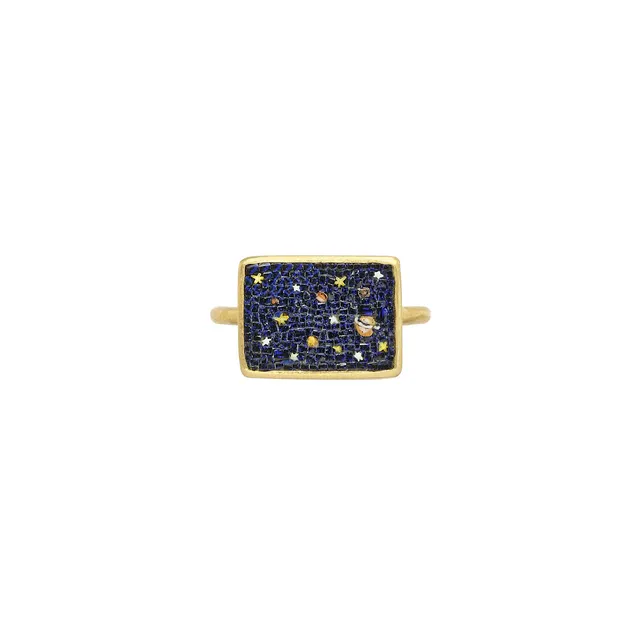 Le Sibille Among The Stars Anello oro giallo 18ct mosaico romano