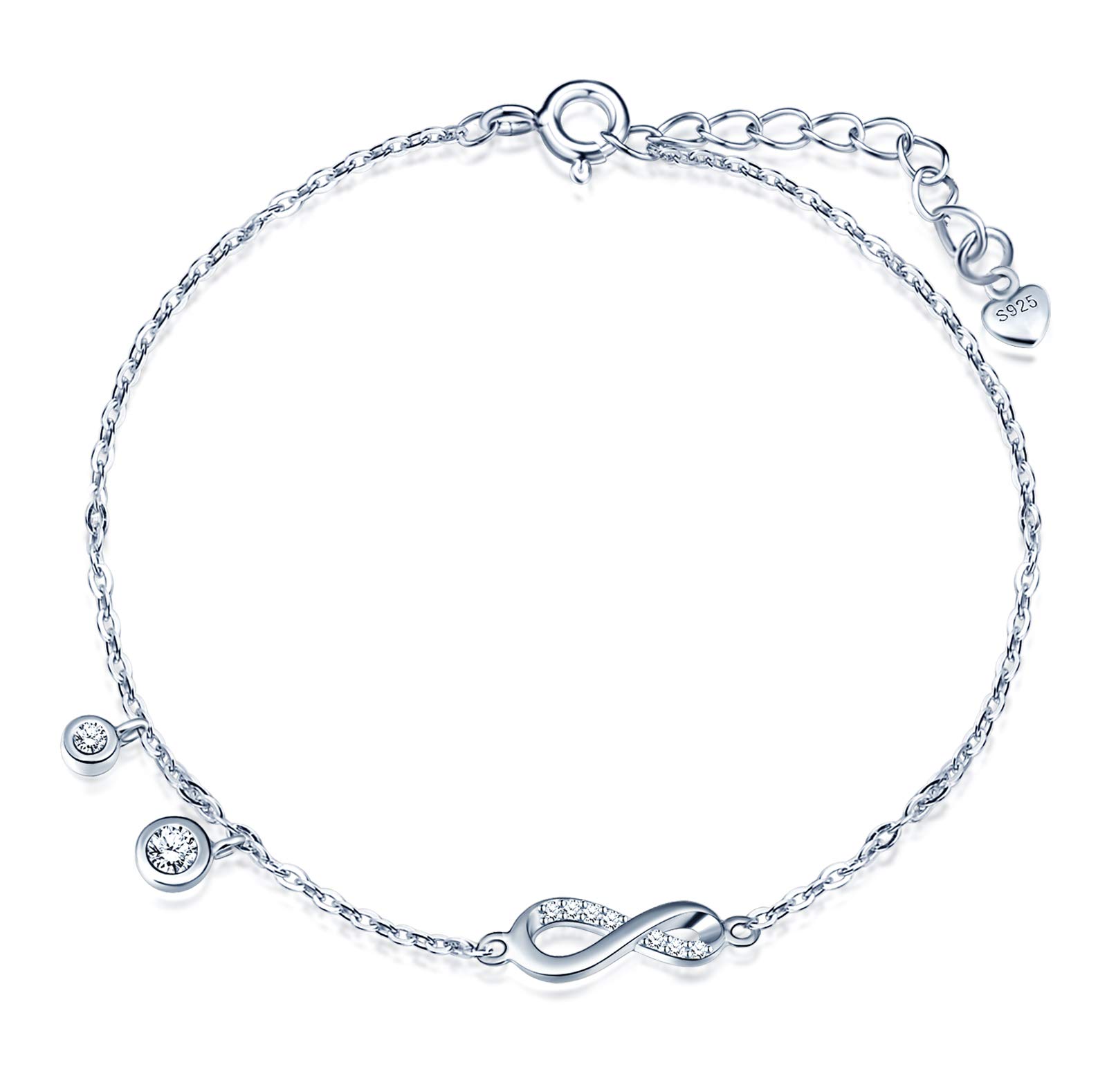INFINIONLY Fashion Bracelets bracciale infinito oro rosa argento 925