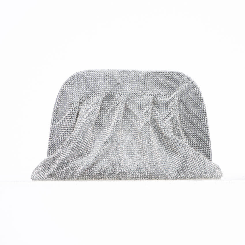 Chic Ad Hoc Clutch semirigida cristallo borsa argento