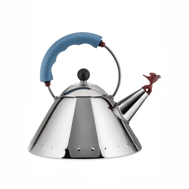 Alessi 9093 Bollitore Acciaio Azzurro Fischietto 2 L