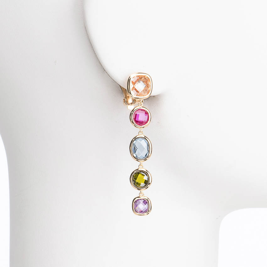 Chic Ad Hoc Orecchini pendenti pietre colorate multiforme