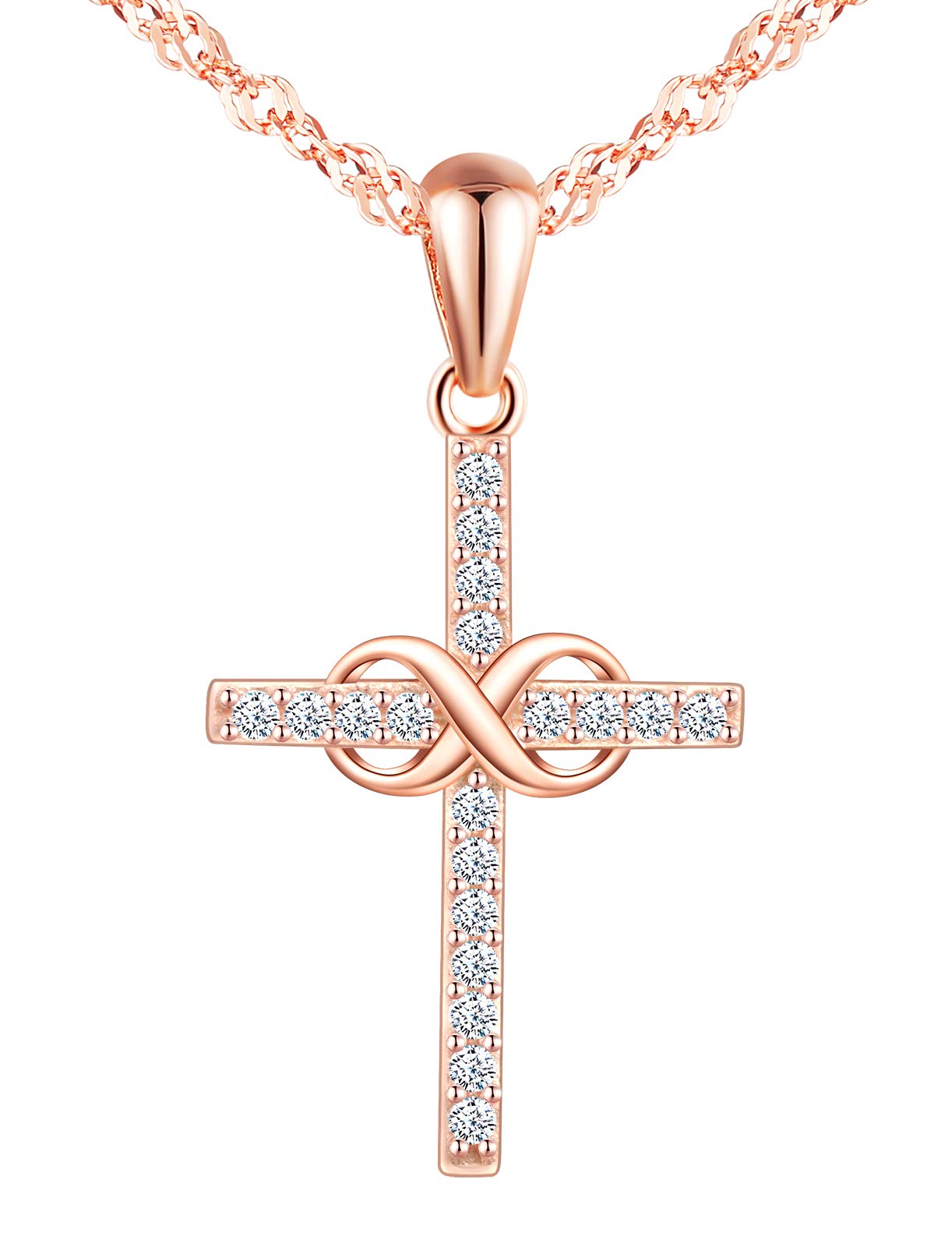 Infinionly Fashion Collana Argento 925 Oro Rosa Infinito
