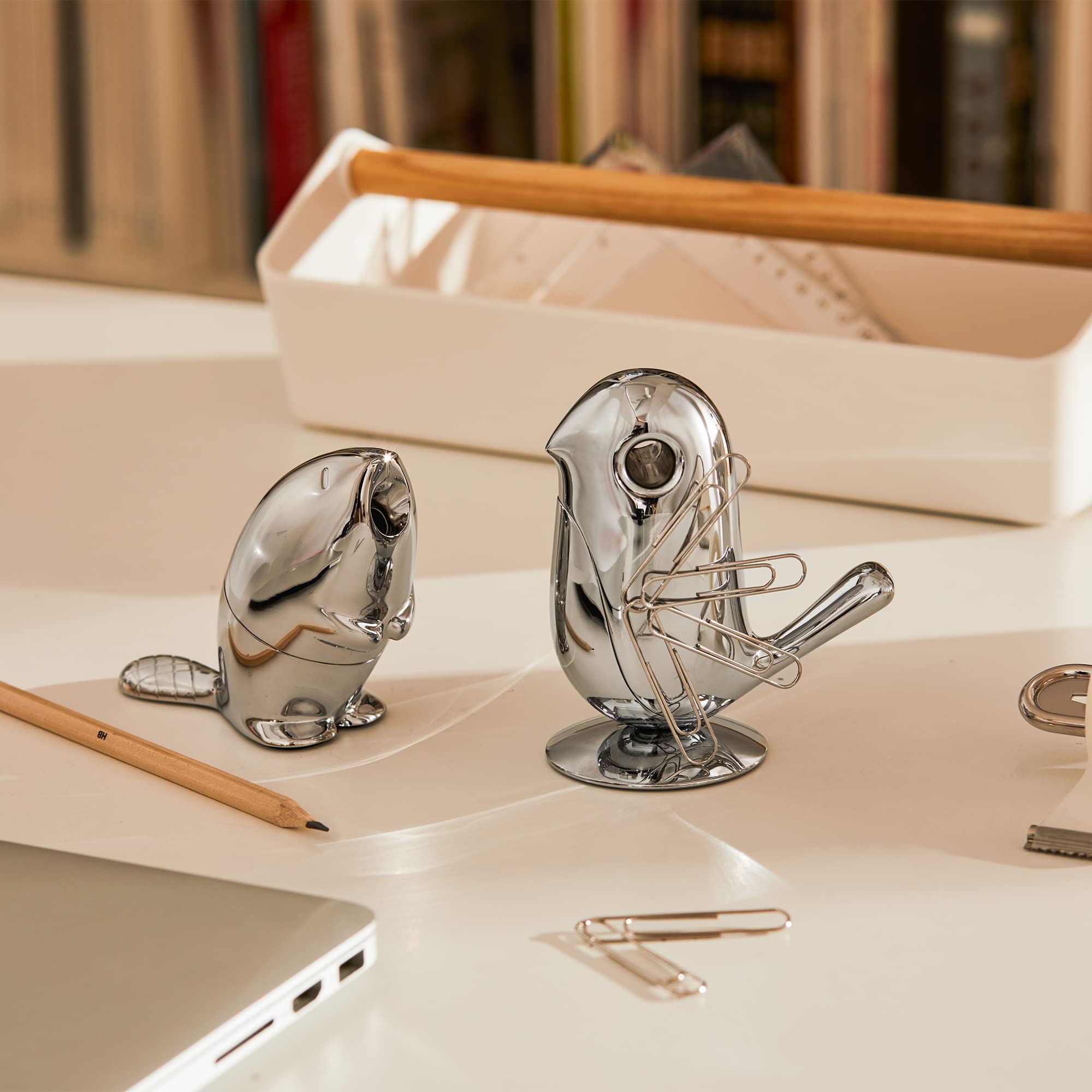 Alessi RT01 portagraffette magnetico argento da scrivania