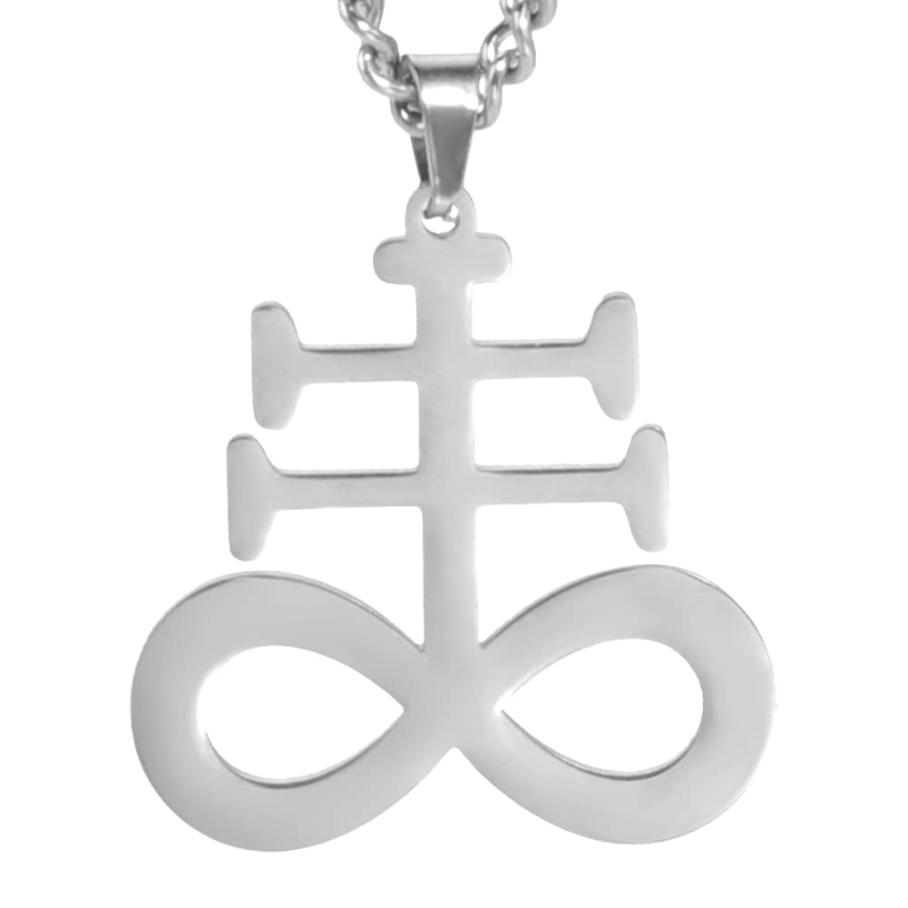 EUEAVAN Necklaces collana croce Leviathan acciaio argento