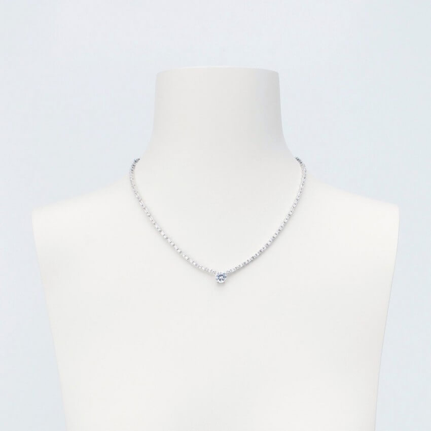 Chic Ad Hoc Collane Girocollo tennis argento 925 e zirconi