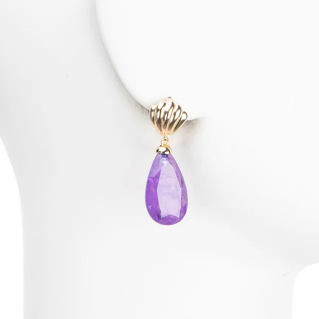 Chic Ad Hoc Orecchini goccia viola placcati perno pendenti