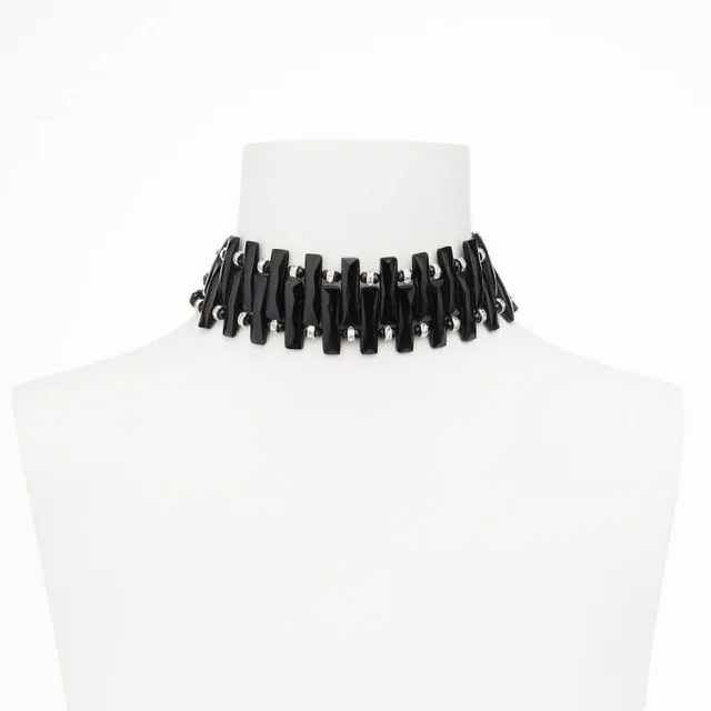 Chic Ad Hoc Collane collarino choker nero argento