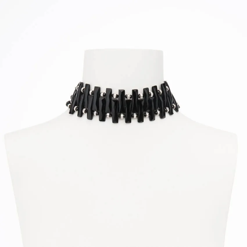 Chic Ad Hoc Collane collarino choker nero argento
