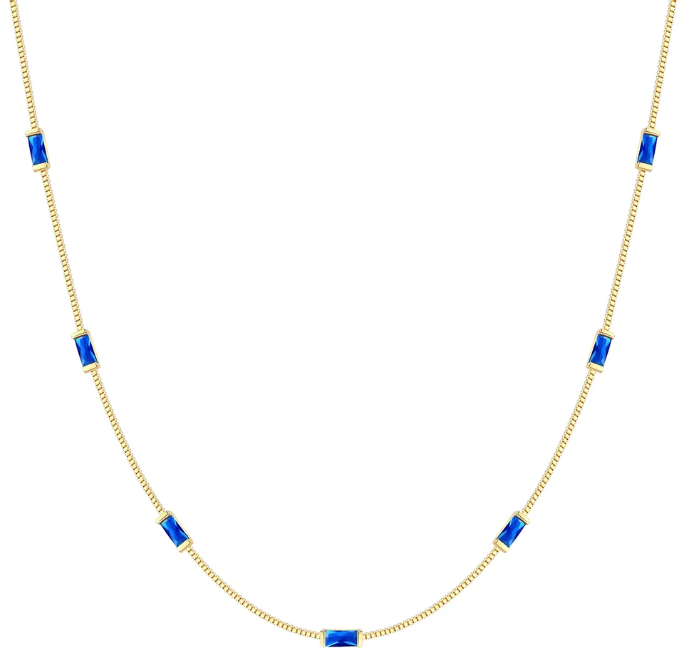 LOUISA SECRET collana argento 925 placcato oro 14k zirconi