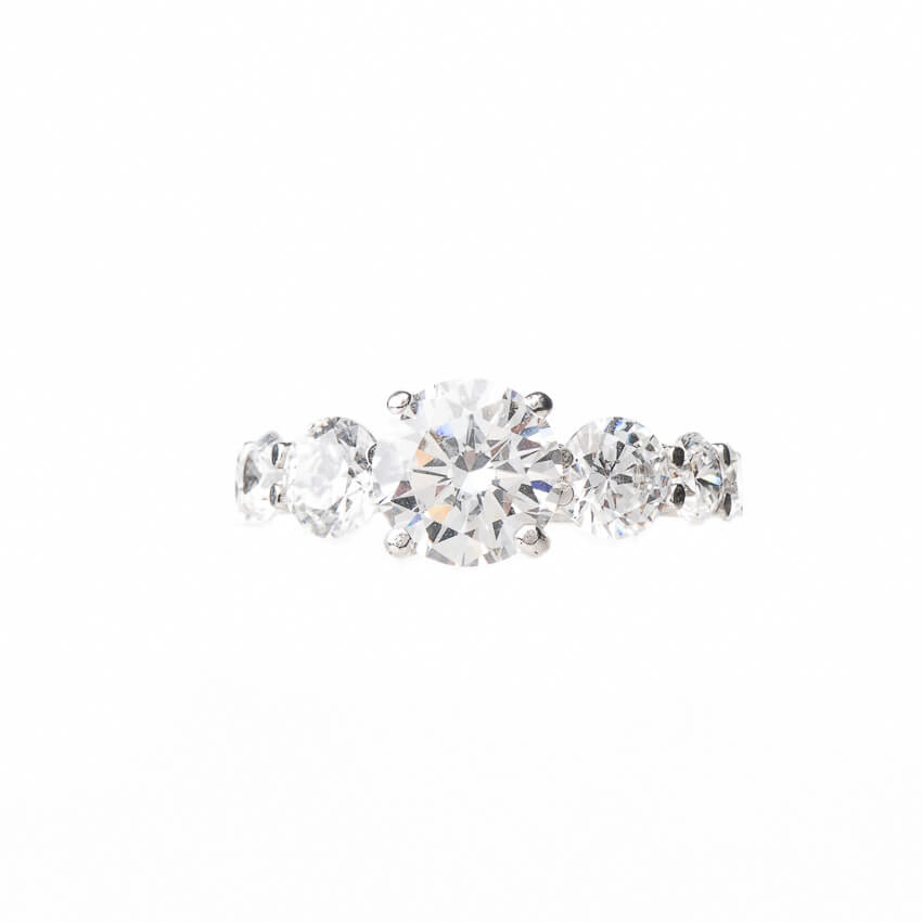 Chic Ad Hoc Anelli Anello solitario argento zirconi