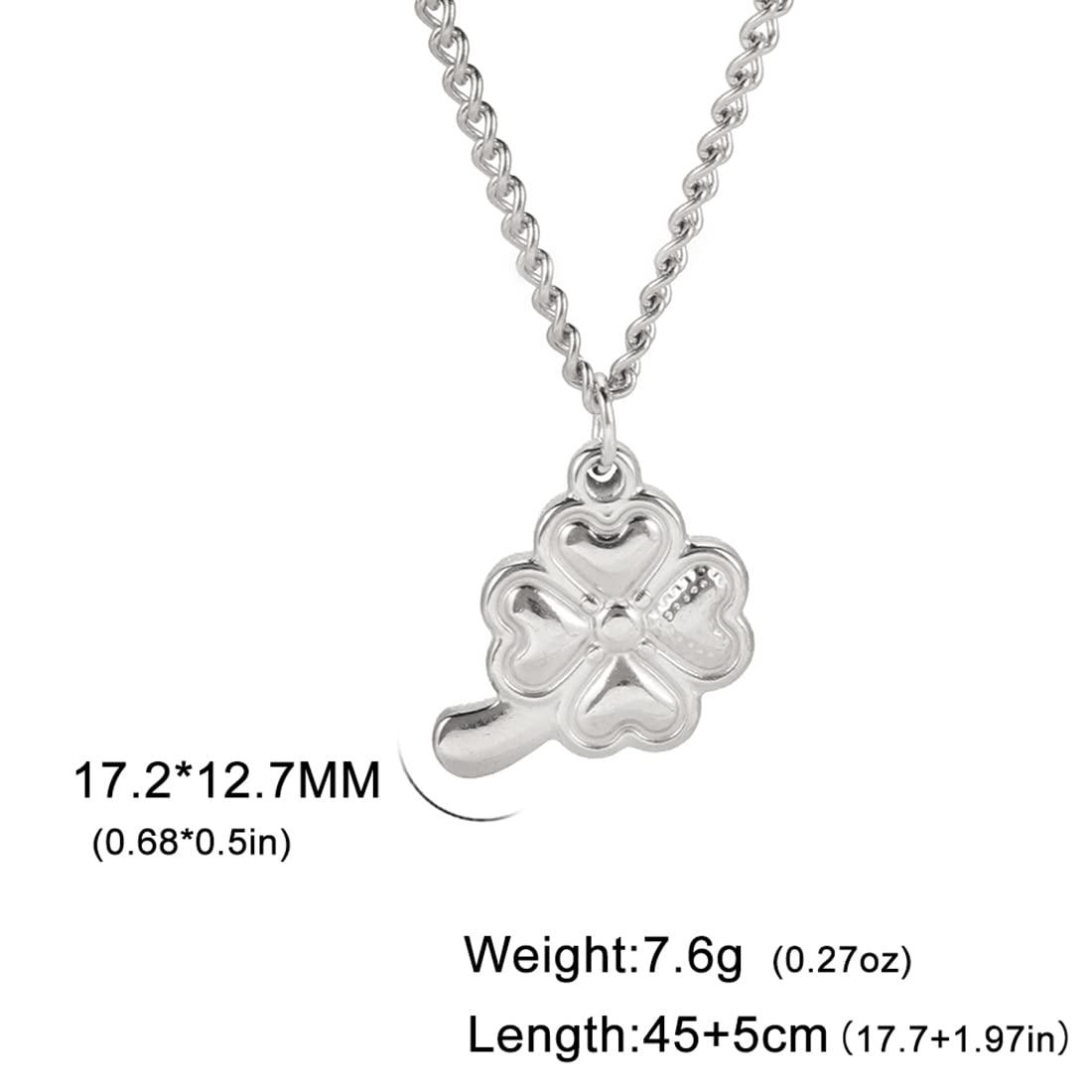 EUEAVAN Necklaces Collana Quadrifoglio Argento Amuleto