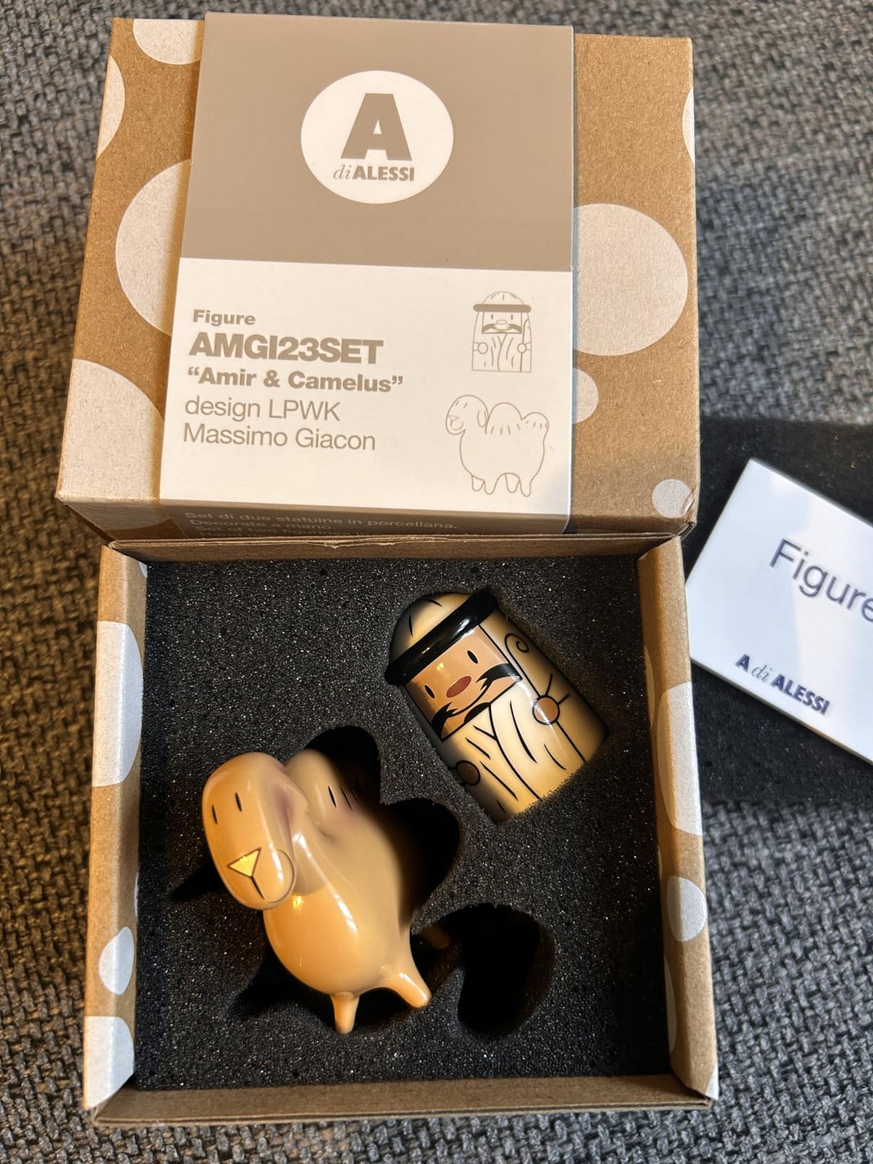 Alessi AMGI23SET Amir Camelus 2 statuine porcellana