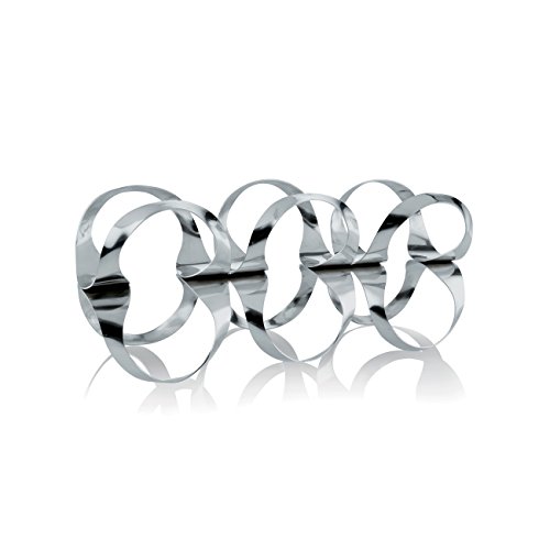 Alessi Ribbon UNS02 portabottiglie 6 bottiglie acciaio lucido