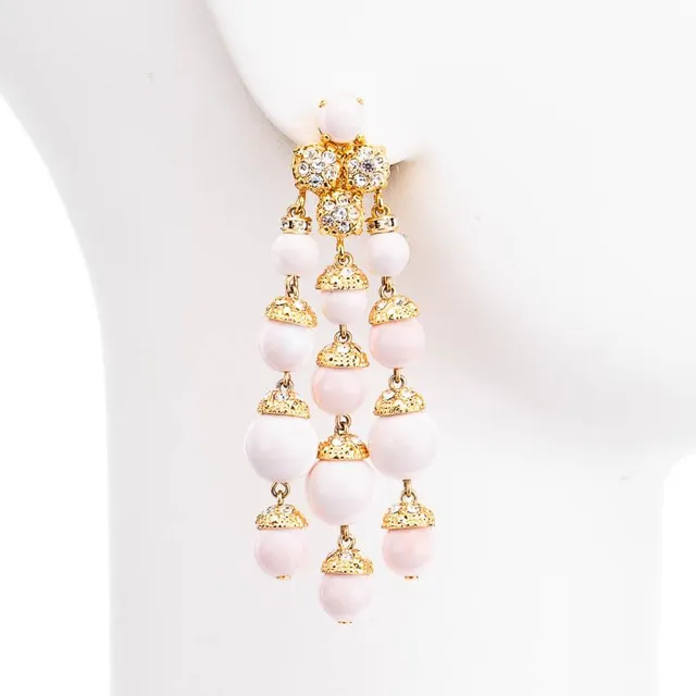 Chic Ad Hoc Orecchini Clip Ciuffo Oro Rosa Corallo