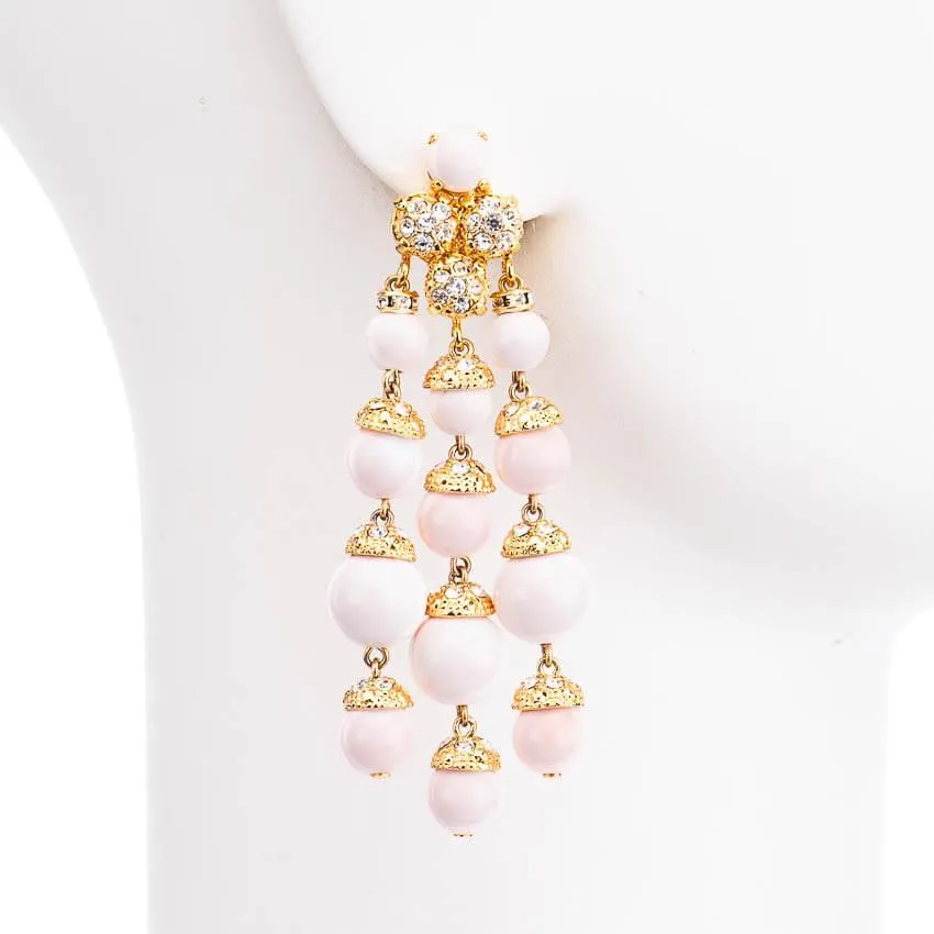 Chic Ad Hoc Orecchini Clip Ciuffo Oro Rosa Corallo