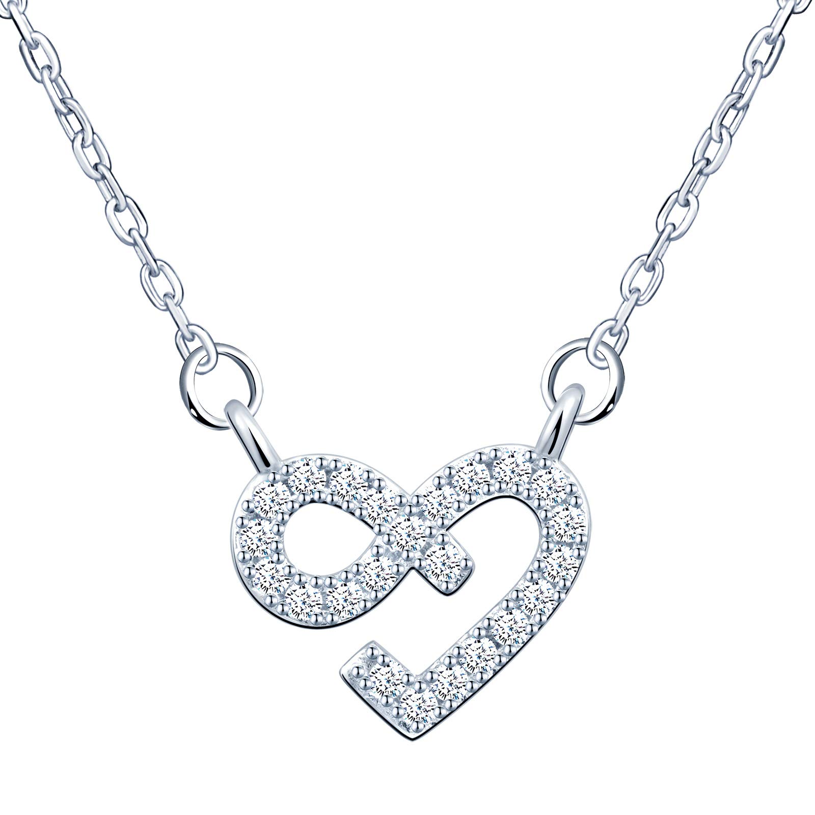 INFINIONLY Fashion Collana argento 925 cuore infinito zirconi