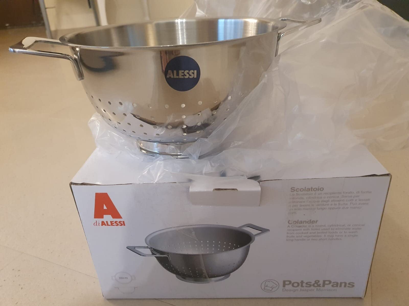 ALESSI DOMENICO Pots&Pans AJM300 Scolatoio acciaio lucido
