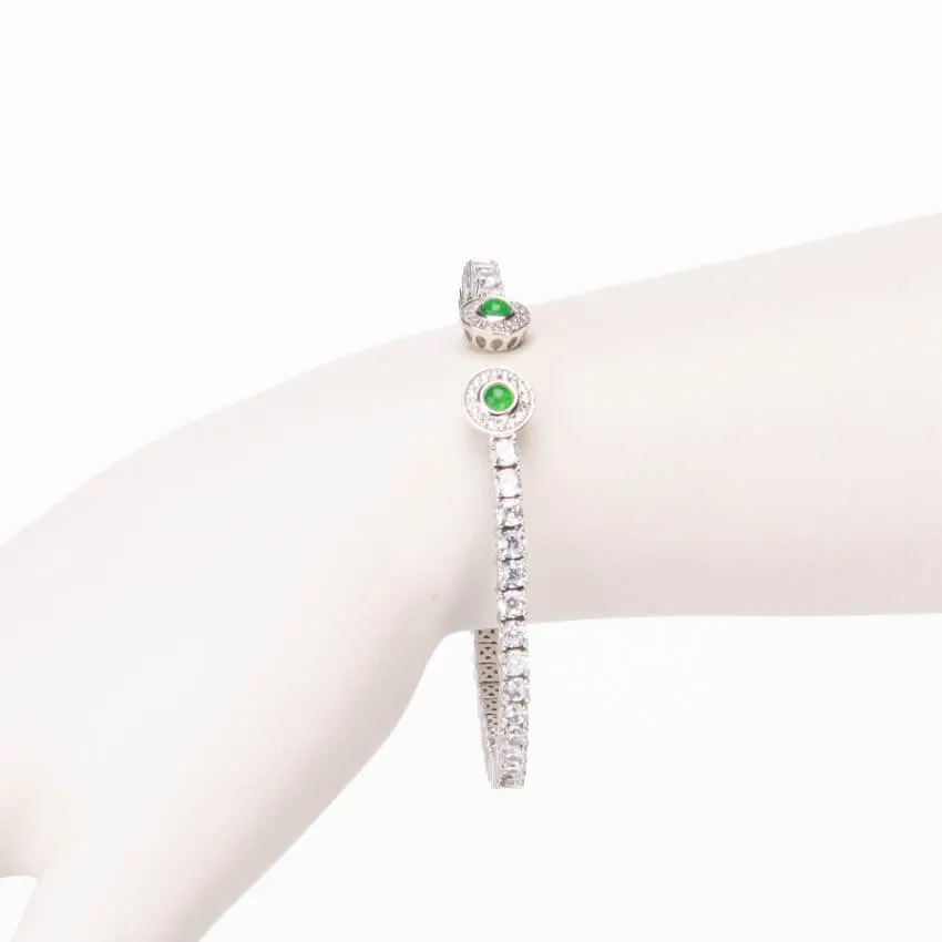 Chic Ad Hoc Bracciale tennis zirconi smeraldo