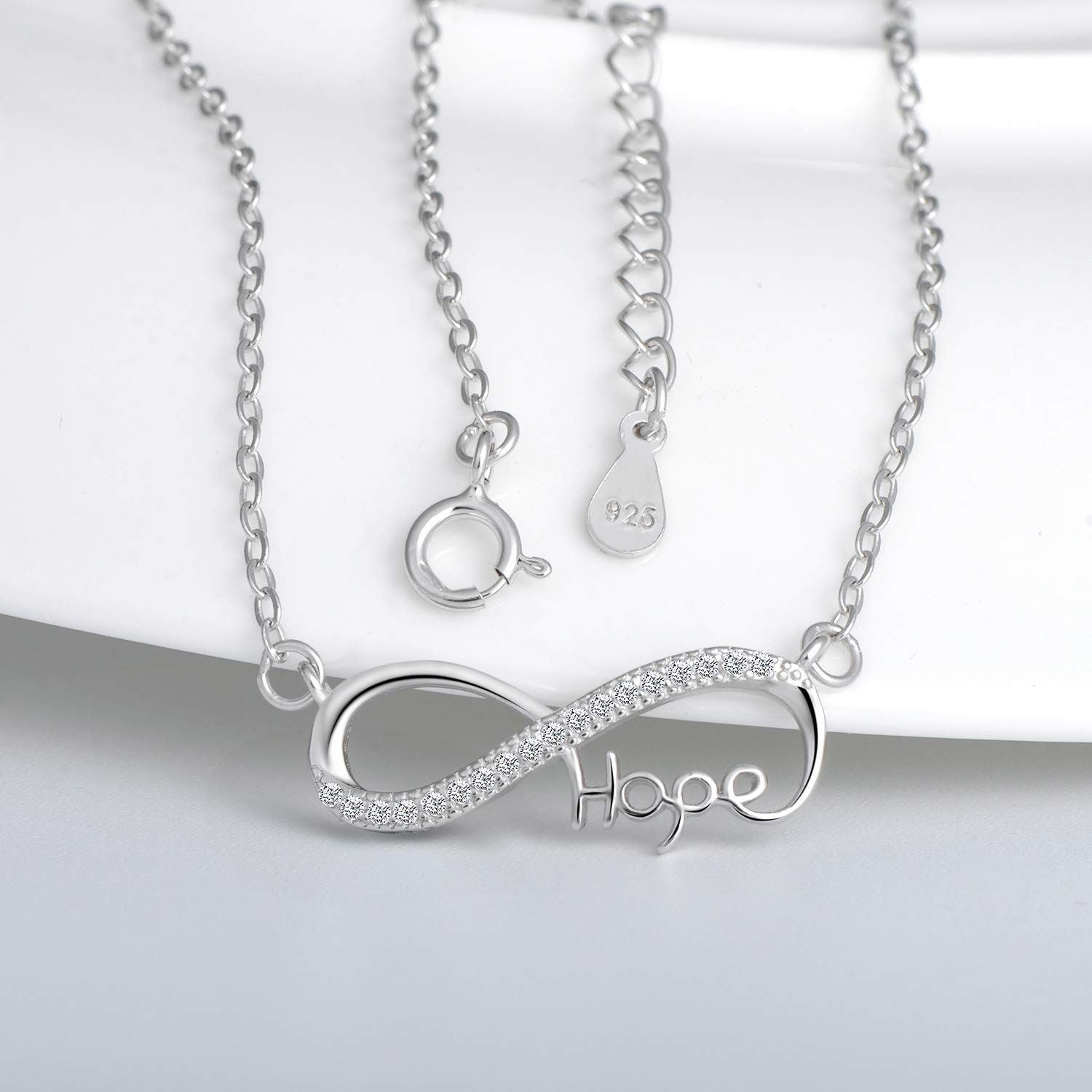INFINIONLY Fashion Necklaces collana argento Silver-n zirconi