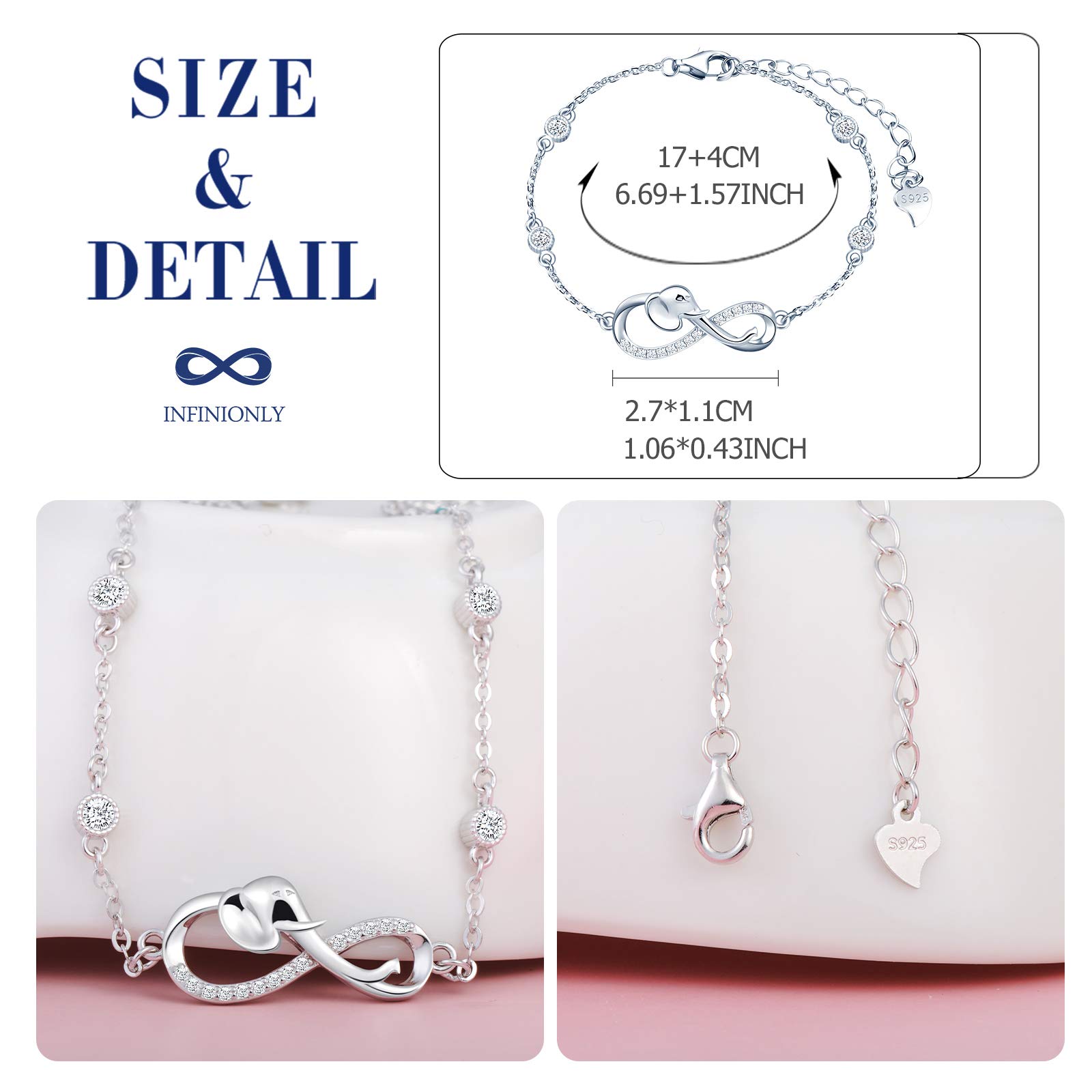 INFINIONLY Fashion Bracelets bracciale argento 925 diamante