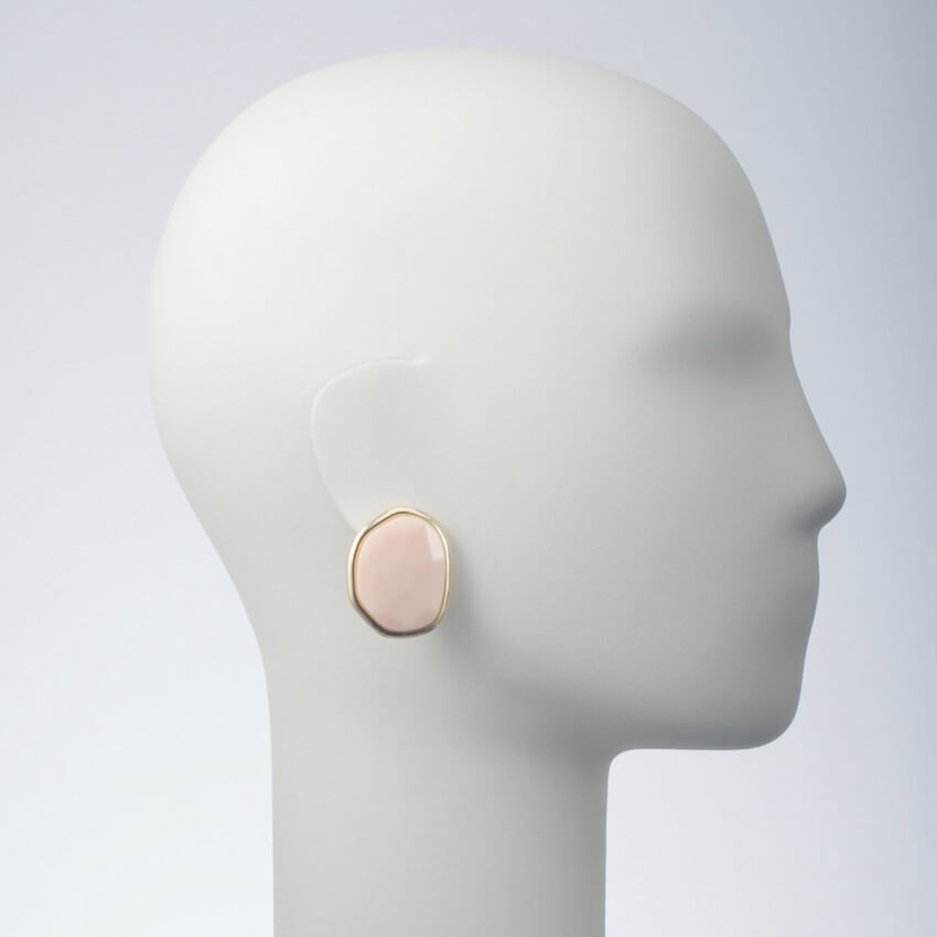 Chic Ad Hoc Orecchini clip oro resina rosa cipria