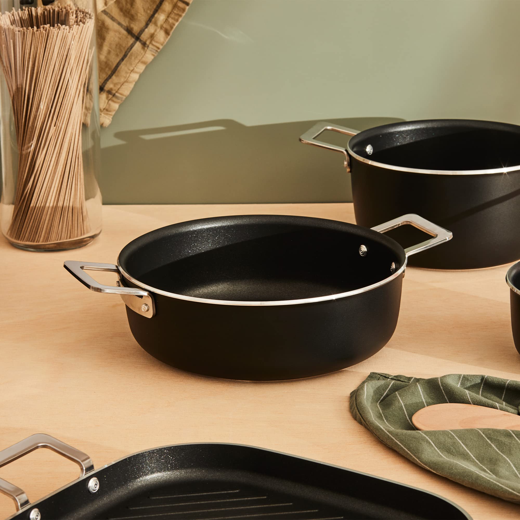 Alessi Pots&Pans casseruola nera alluminio induzione