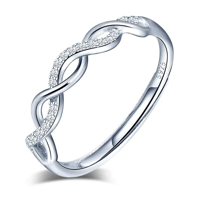 INFINIONLY Fashion Rings anello aperto argento 925 infinito regolabile