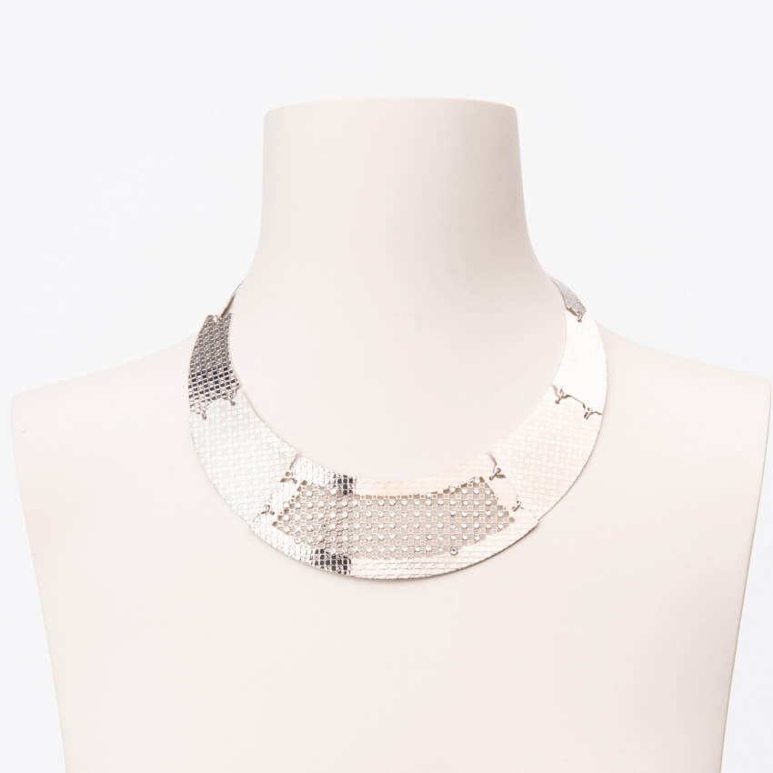 Chic Ad Hoc Collane girocollo semirigida argento e crystal
