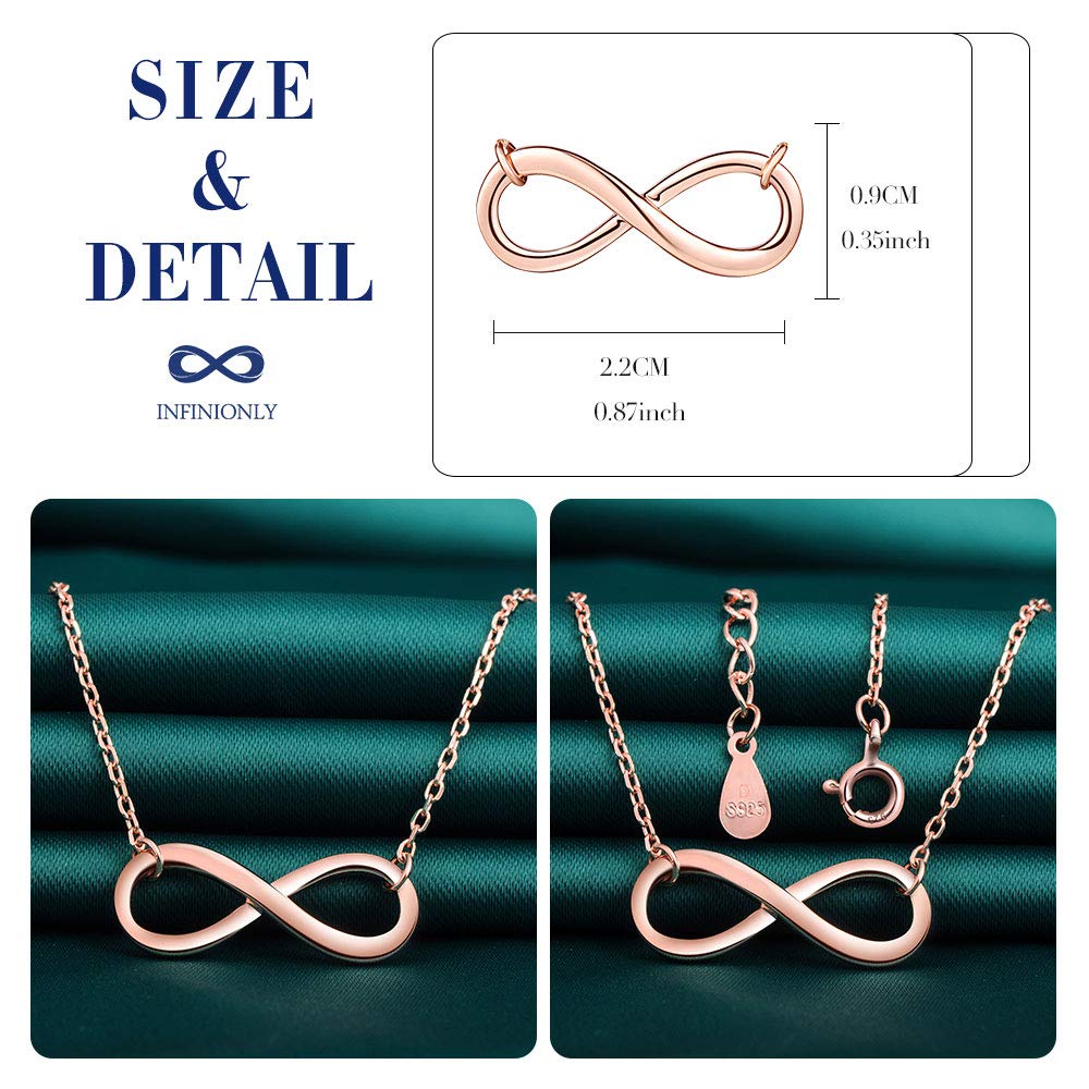 Infinionly Fashion Collana Infinito Argento 925 Oro Rosa