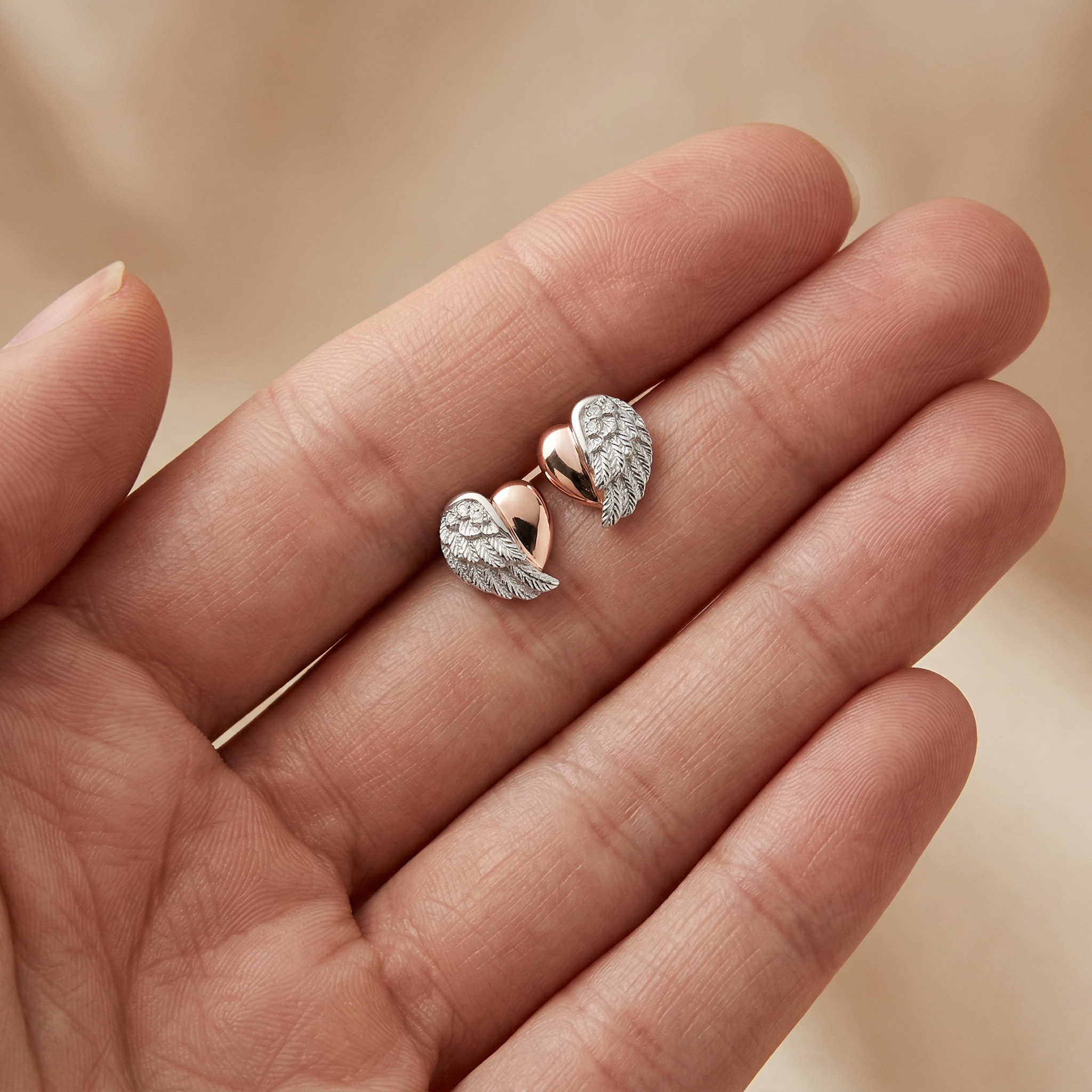 Engelsrufer Herzflügel Bicolor orecchini argento zirconia