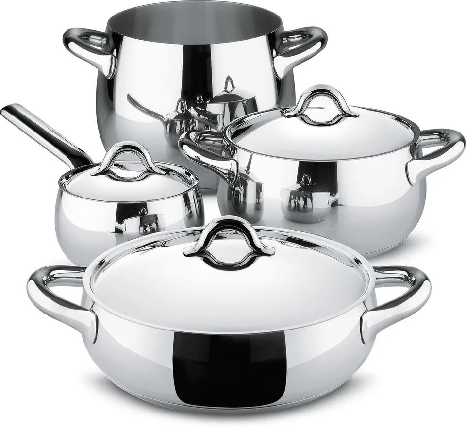 Alessi Mami SG100S7 set pentole acciaio 24 cm argento