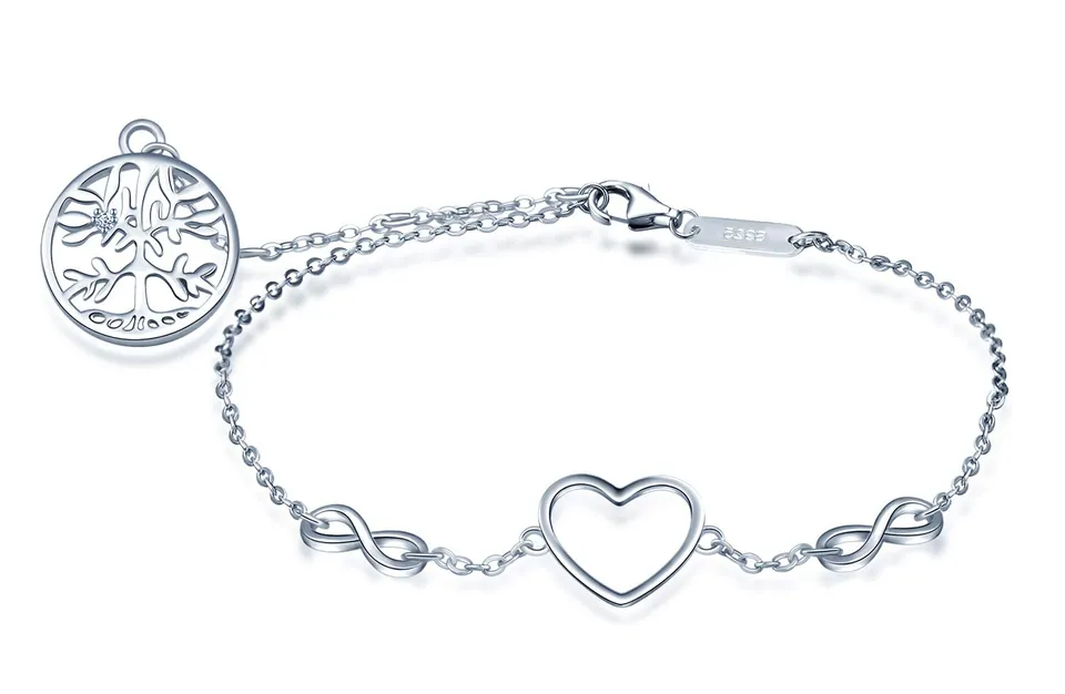 INFINIONLY bracciale argento 925 cuore infinito zirconi donna