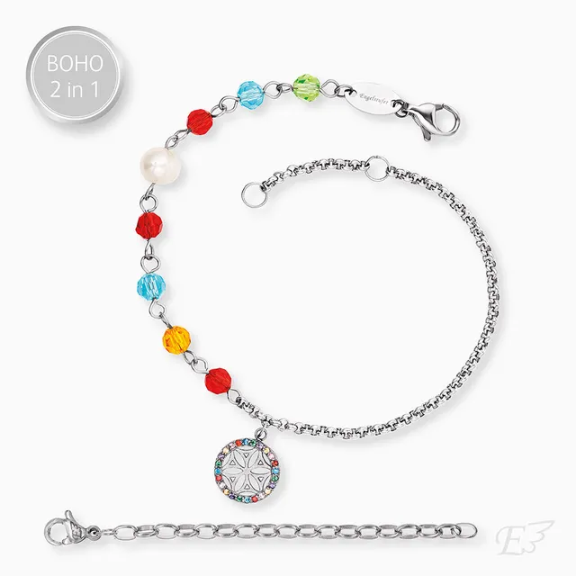 Engelsrufer Bracciale Fiore Vita Acciaio Multicolor