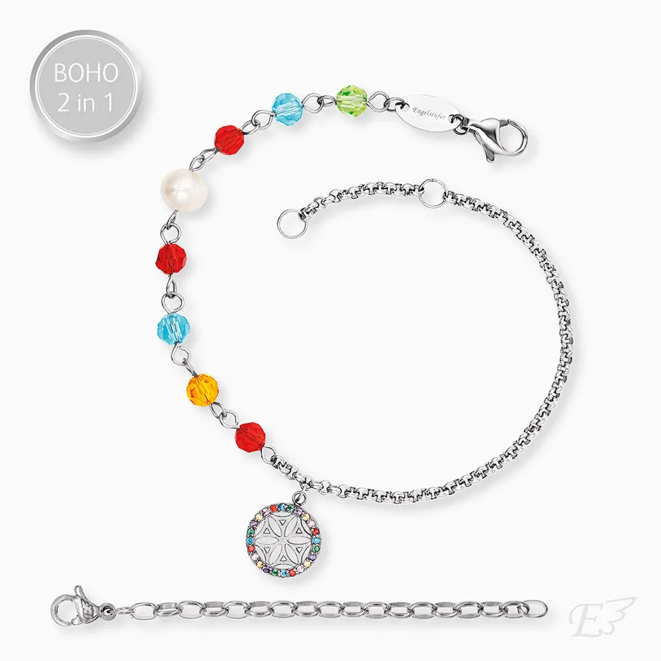 Engelsrufer Bracciale Fiore Vita Acciaio Multicolor