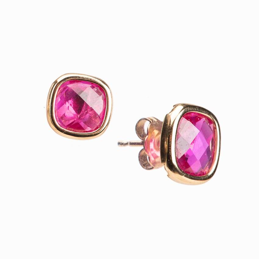 Chic Ad Hoc Orecchini Lobo Oro Pietra Fuxia