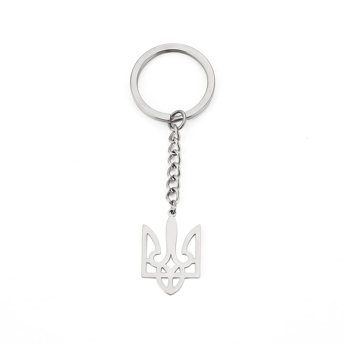 EUEAVAN Keyrings Portachiavi Tridente Ucraina Argento