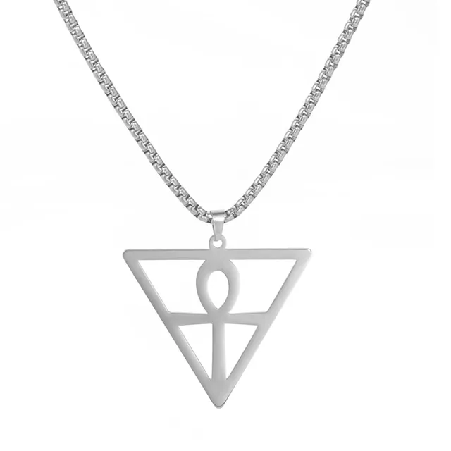 EUEAVAN Necklaces collana Ankh croce argento acciaio