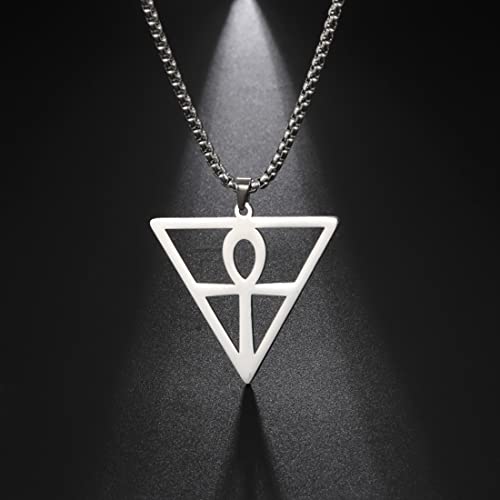 EUEAVAN Necklaces collana Ankh croce argento acciaio