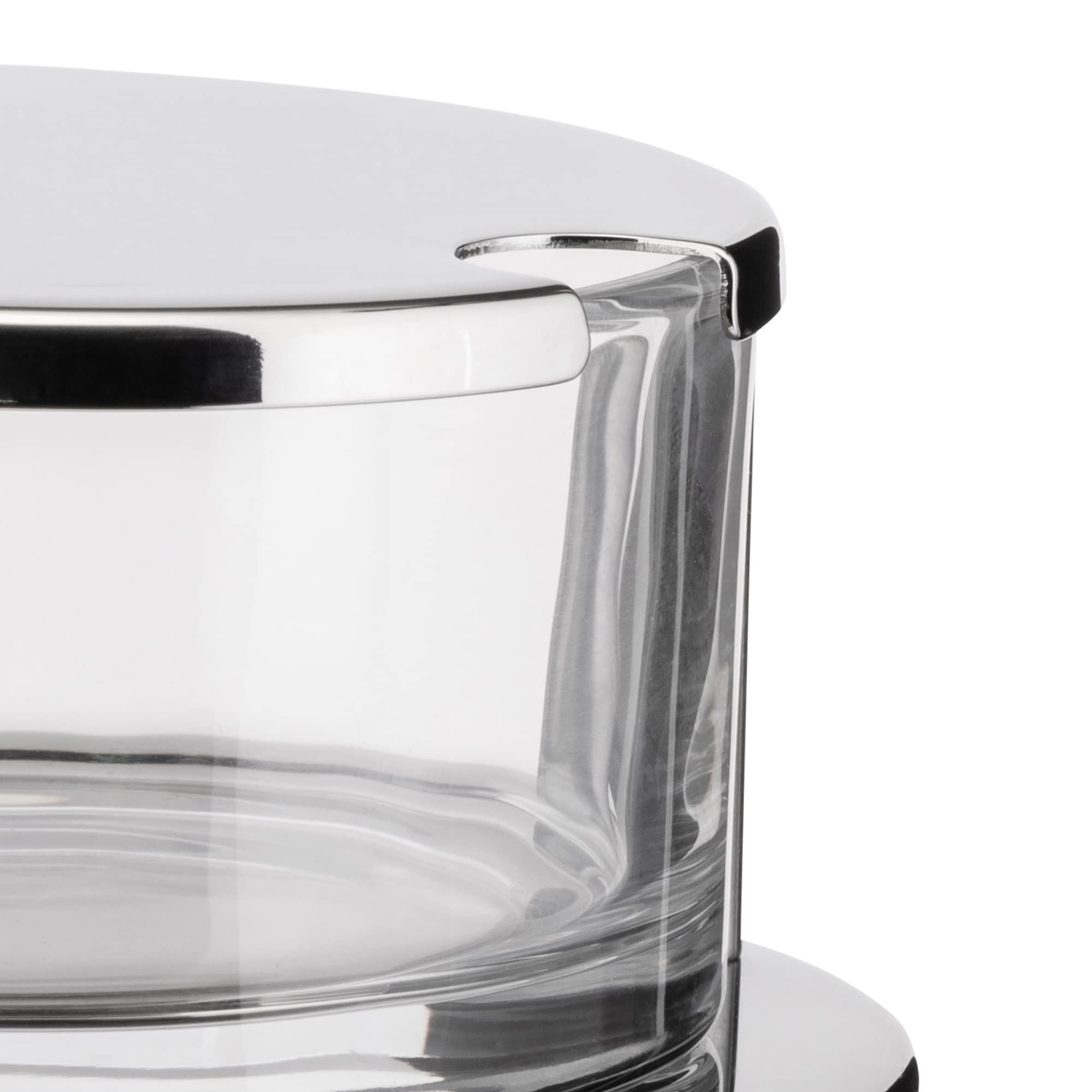 Alessi 5071 Formaggiera in Vetro e Acciaio 11 cm Sottsass