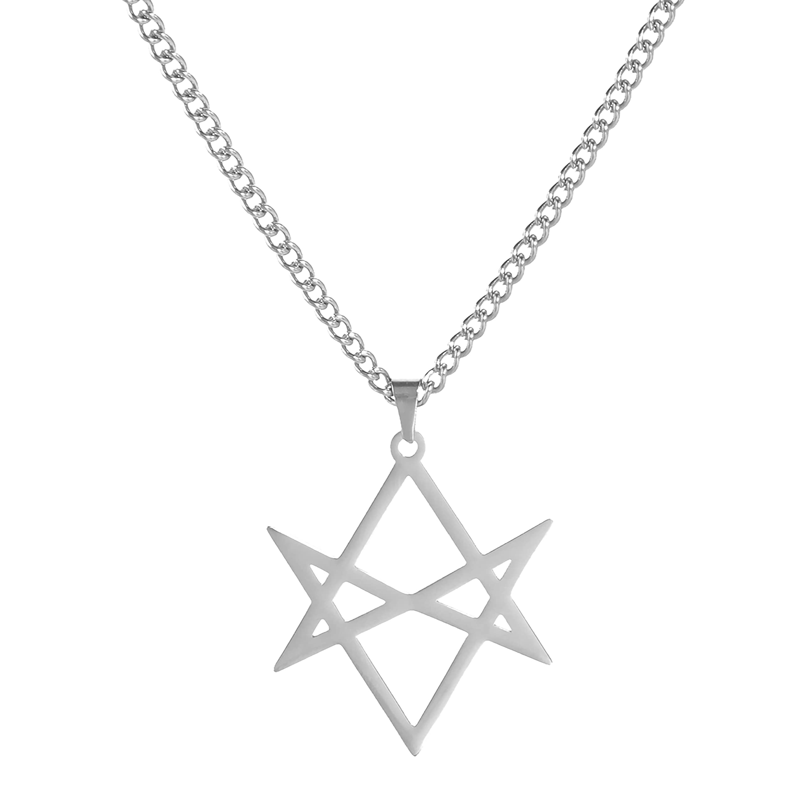 Eueavan Necklaces collana esagramma fiore Argento1