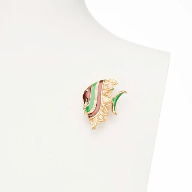 Chic Ad Hoc Spilla pesce angelo oro verde marrone