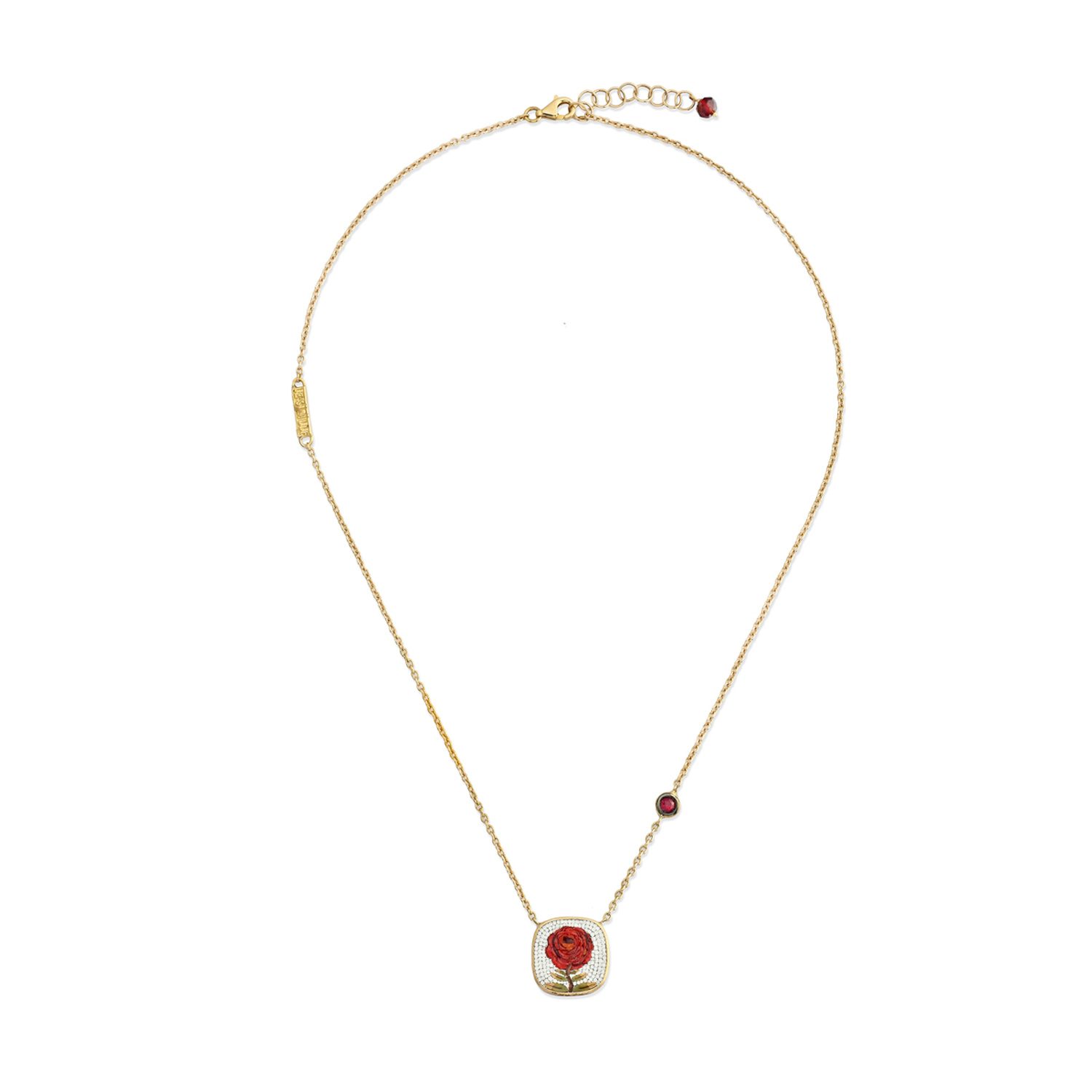 Le Sibille Rosae Collana Oro Giallo 18Kt Rubino Mosaico Romano